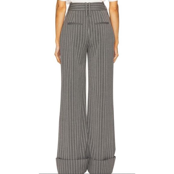 NOT FOR SALE Helsa Pinstripe Cuffed Trousers Pants •• Grey $298 Reformation Fr - Picture 2 of 16
